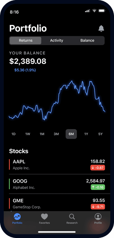 iOS front dark theme